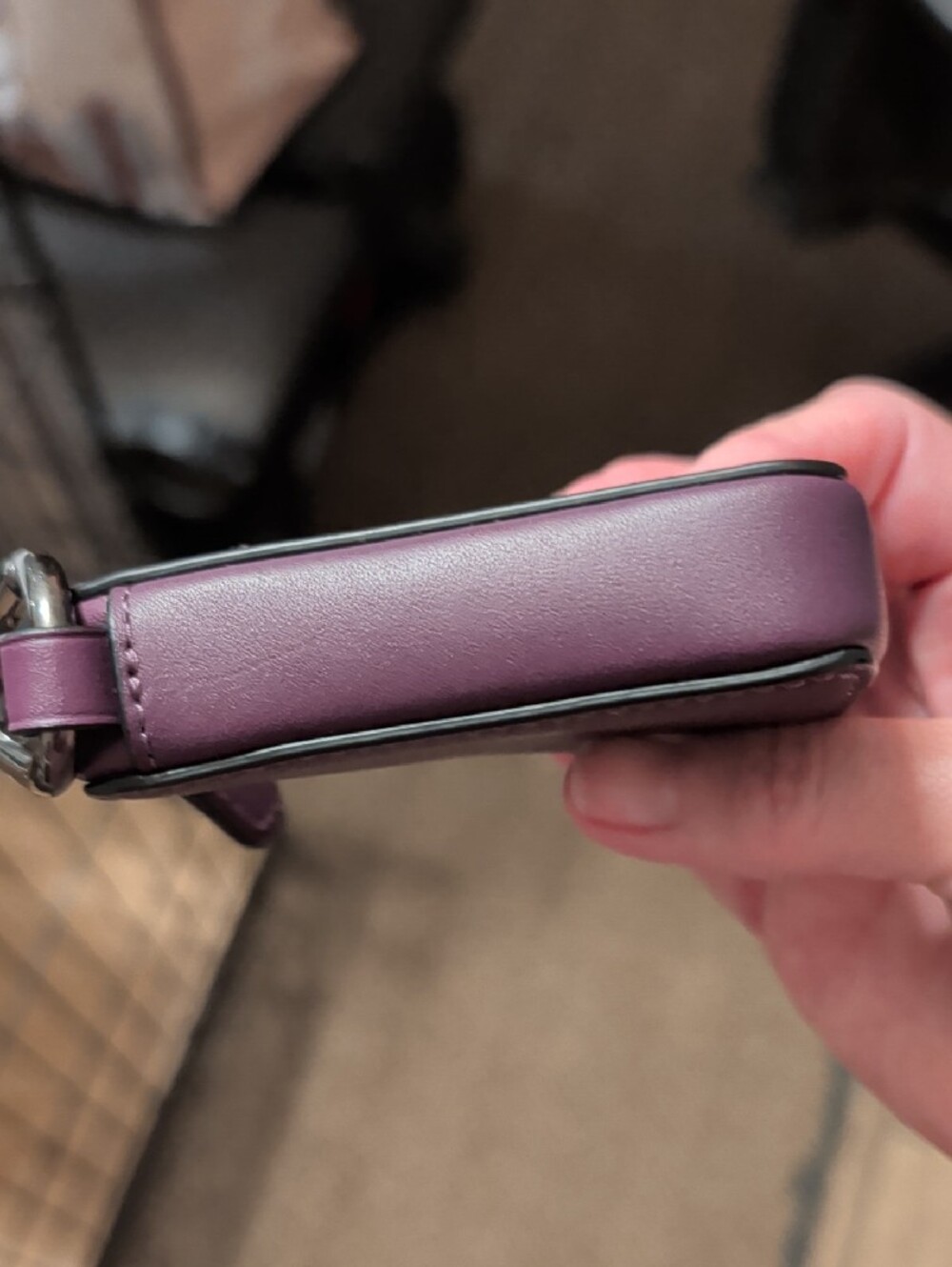 Coach Purple Triangle Leather Key Holder - Picture 7 of 16